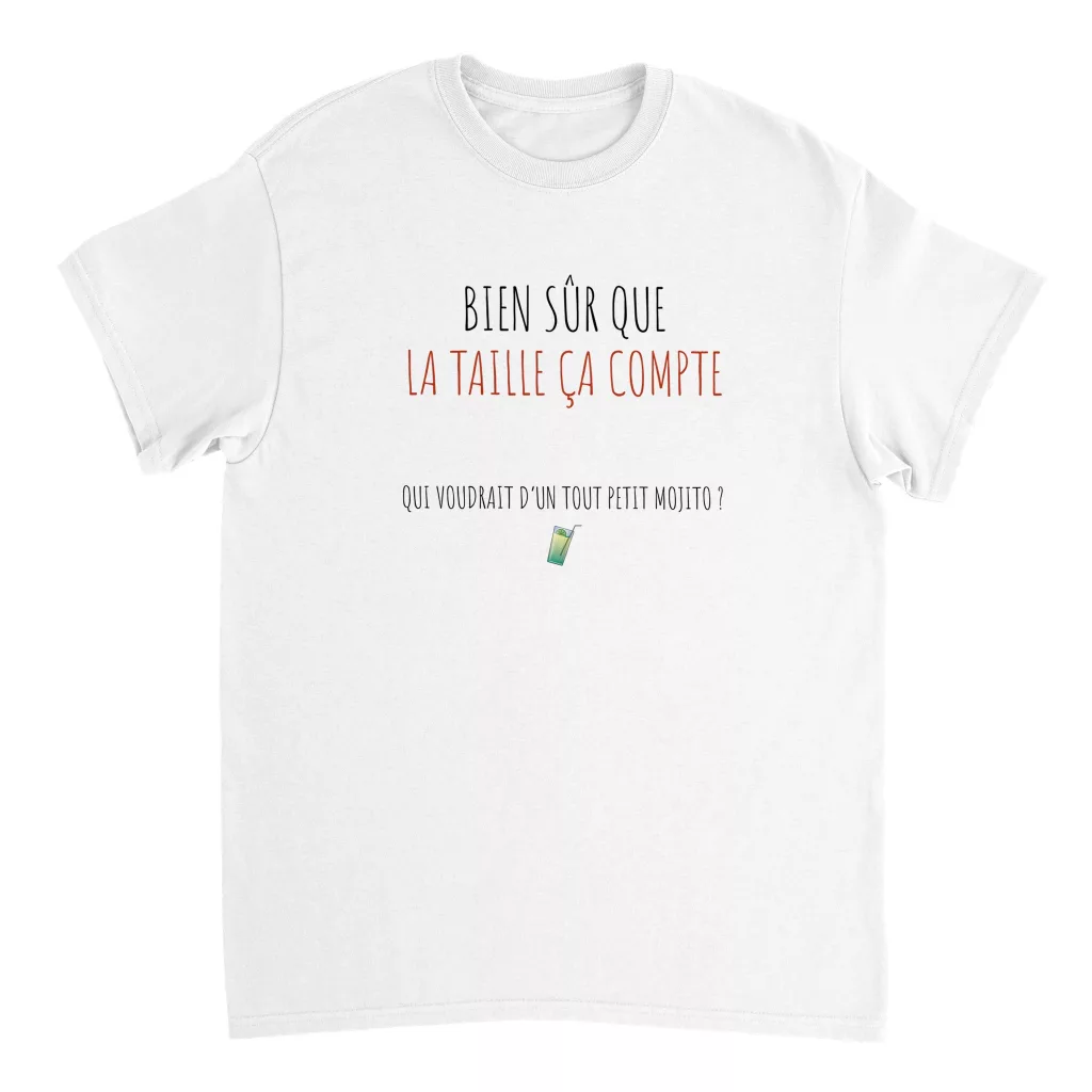 La taille ça compte (mojito) FiftyFiftee Tshirts, mugs humoristiques